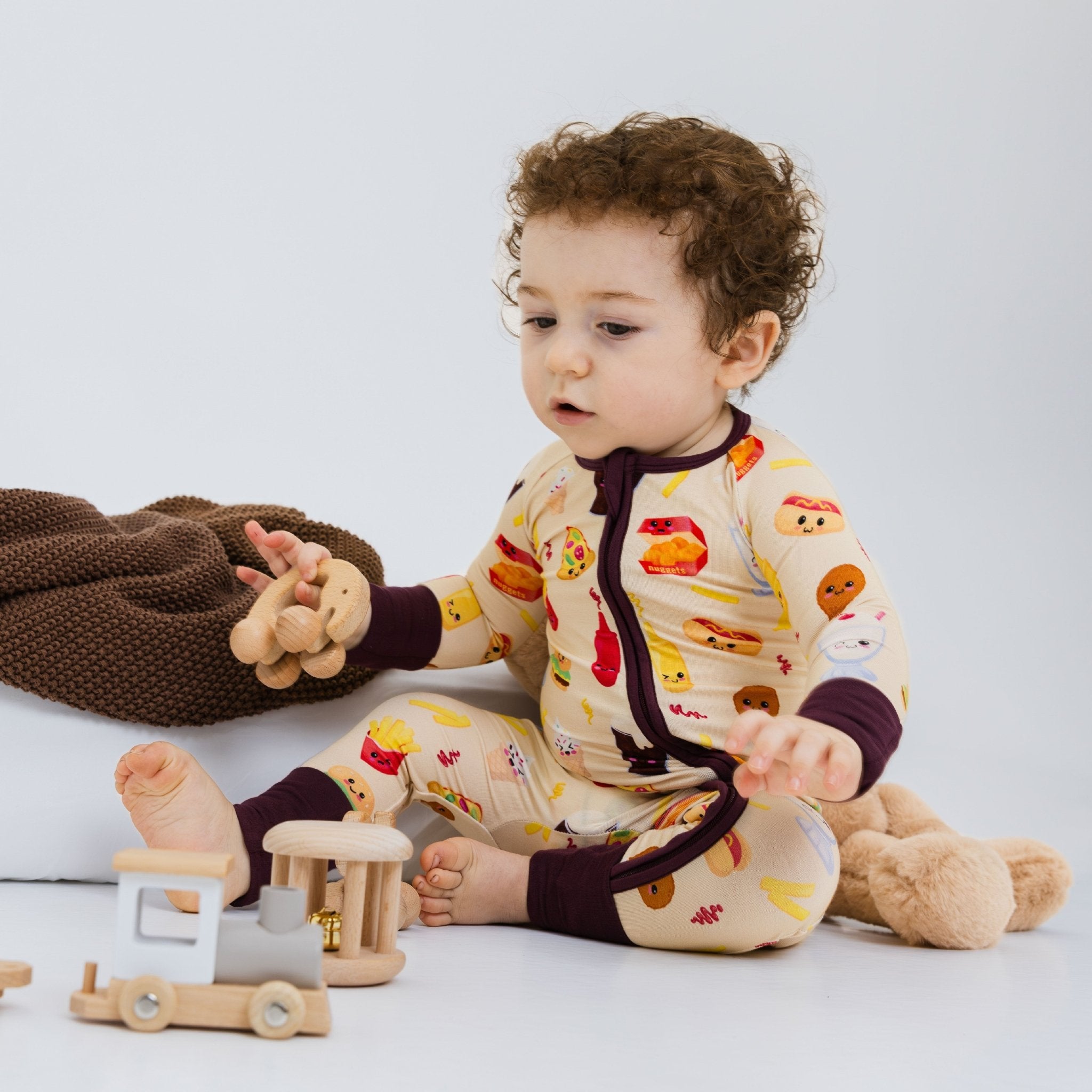Blissful Bites Convertible Romper | Bamboo Baby Pajamas | Bam & Stitch