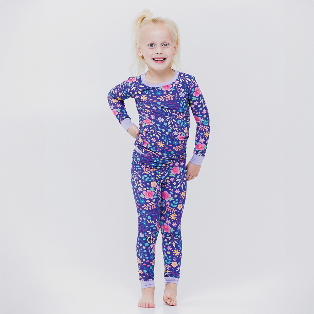 Orchid Gardens Two-Piece Long Sleeve Pajama Set