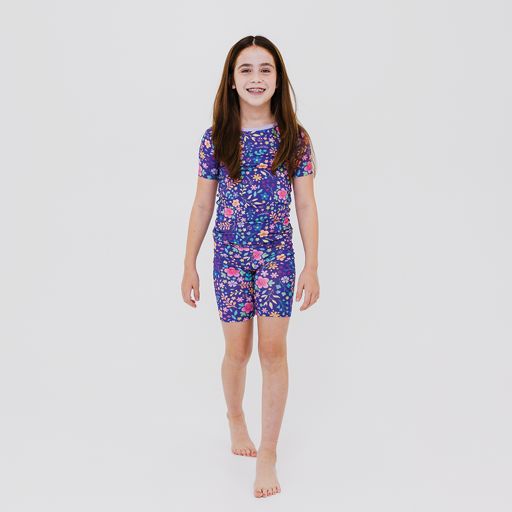 Orchid Gardens Two-Piece Short Sleeve Pajama Set