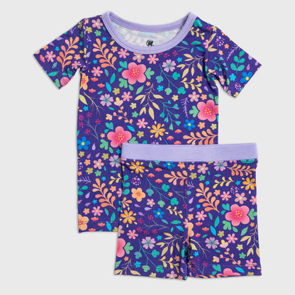 Orchid Gardens Two-Piece Short Sleeve Pajama Set