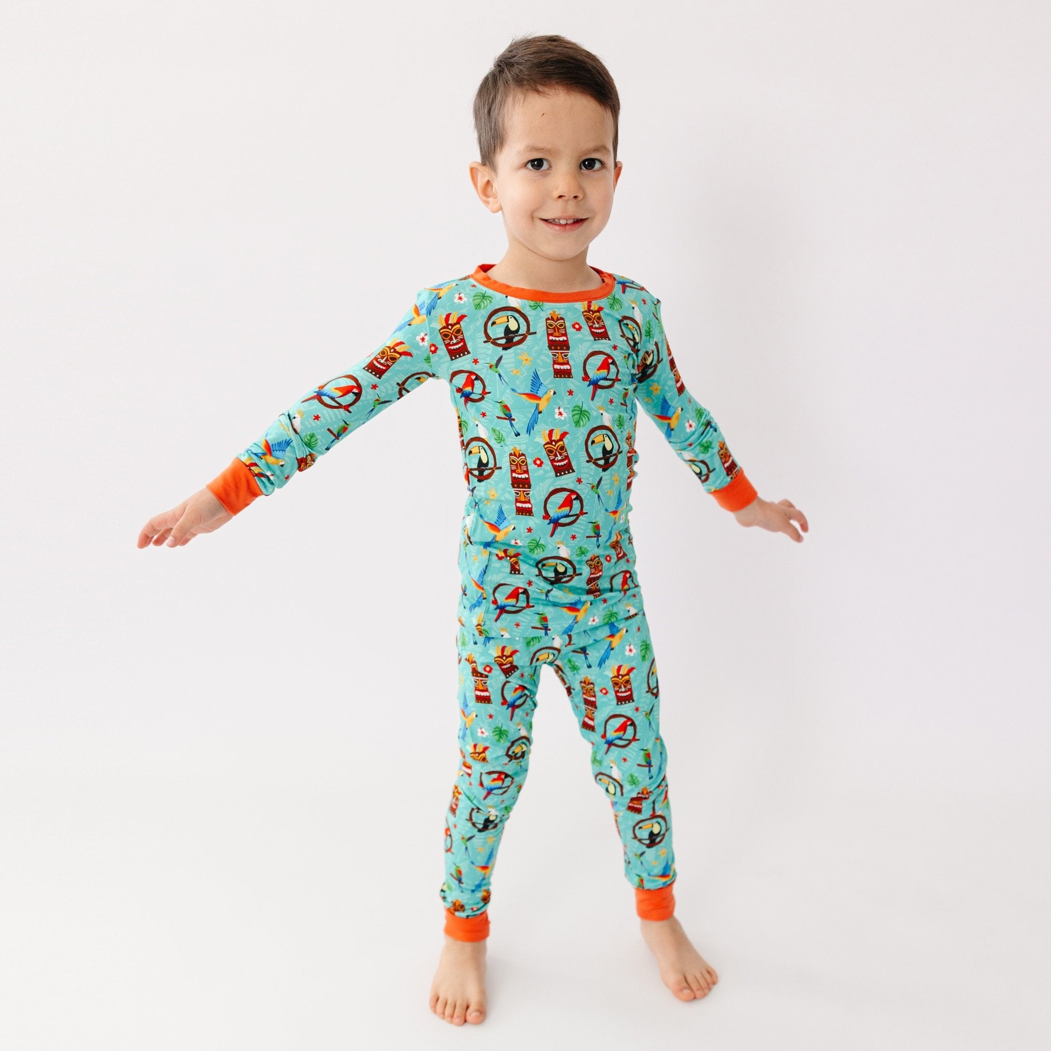 Tiki Party Long Sleeve Pajamas - Bam & Stitch