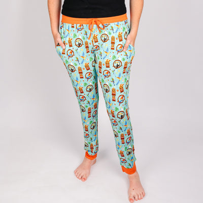 Tiki Party bamboo pajama pants for women